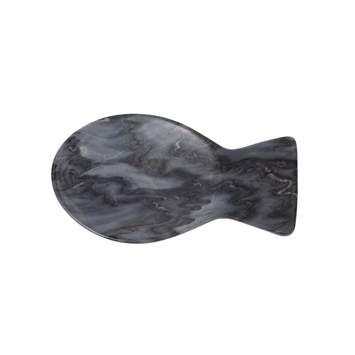 Plateau en marbre noir forme poisson