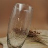 Composition Flûte à champagne en verre ciselée motif feuilles
