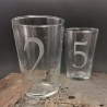 Composition Lot de 6 verres à eau gravés en numéros de 1 à 6