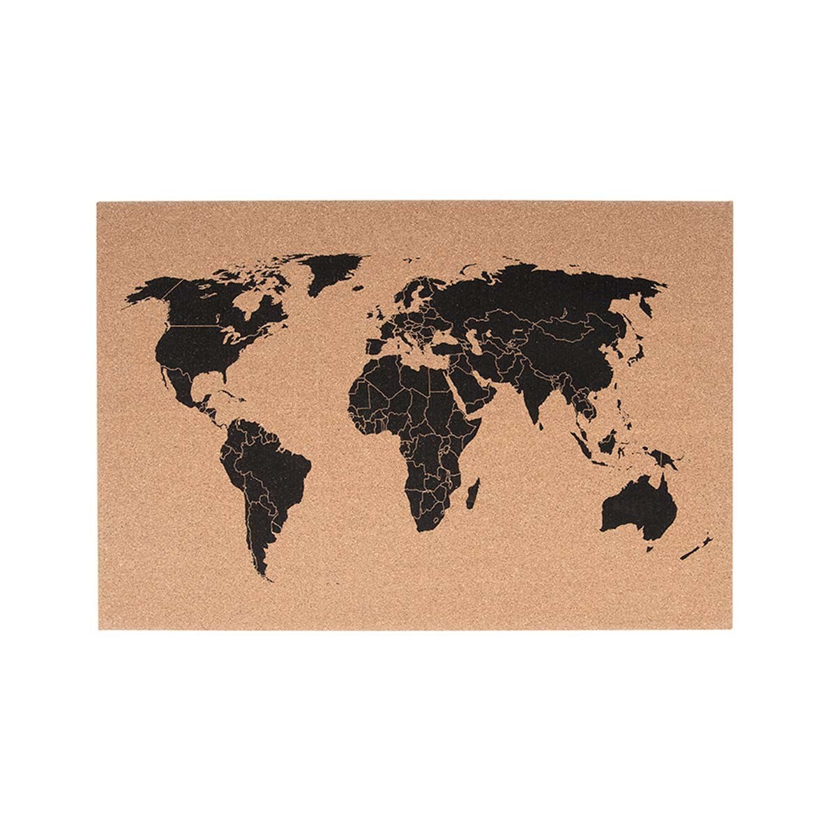 Tableau en liège carte du monde