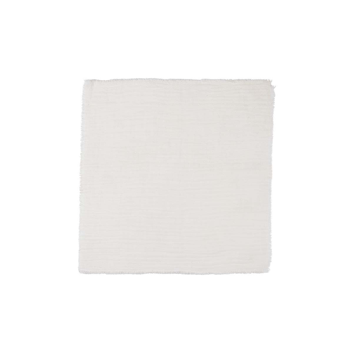 Serviette de table en gaze de coton blanche avec frange