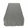 Chemin de table en coton gris avec frange