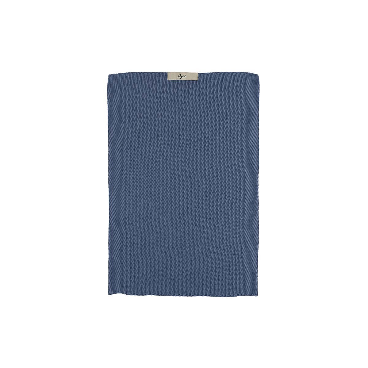 Torchon à vaisselle en coton tricoté bleu