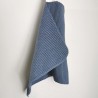 Ambiance déco Torchon à main en coton tricoté bleu foncé