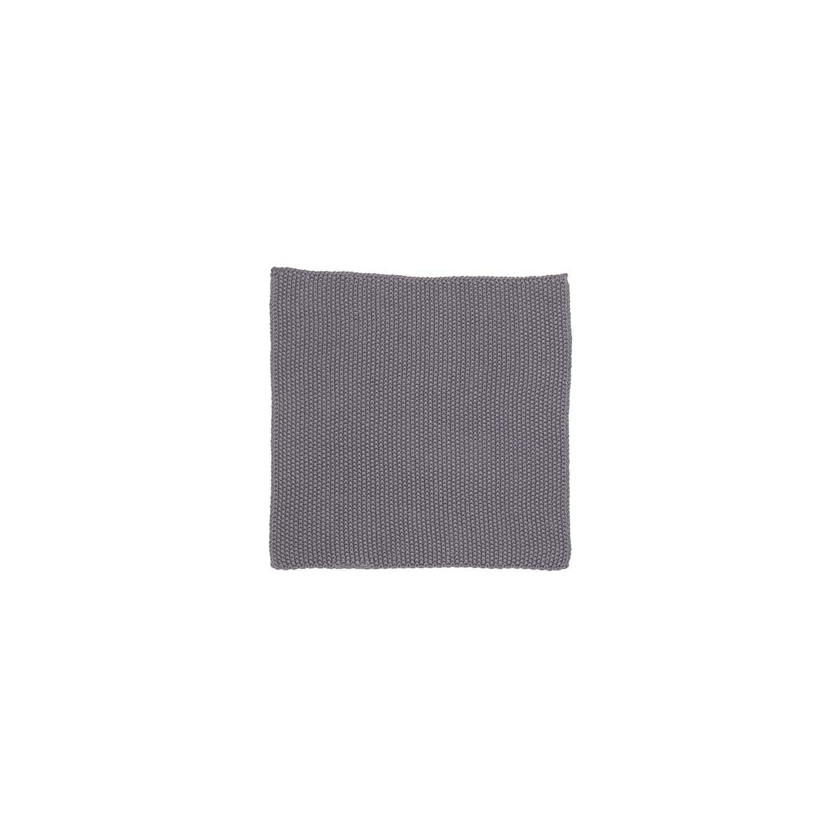 Torchon à main en coton tricoté gris