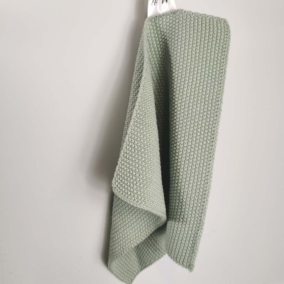 Torchon à main en coton tricoté vert d'eau Ib Laursen - La déco 2B