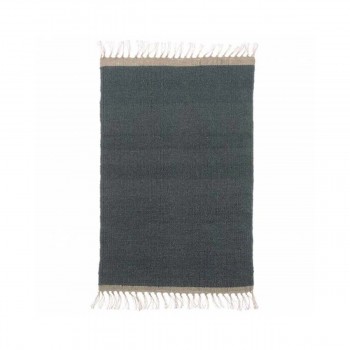 Tapis rectangulaire en jute et laine gris