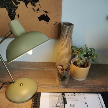 Ambiance déco Lampe de bureau en fer vert olive
