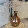 Composition Vase ballon en verre soufflé à la main ambre