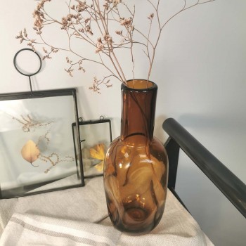 Ambiance déco Vase organique en verre ambre
