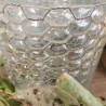 Composition Grand vase en verre transparent fil de fer