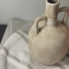 Composition Vase en terre cuite blanc rustique délavée