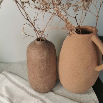 Ambiance déco Vase en terre cuite rustique marron artisanal