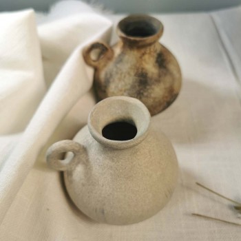 Ambiance déco Mini vase en terre cuite blanc artisanal