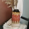 Composition Grand vase en grès marron beige
