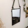 Composition Miroir à suspendre rectangulaire portrait métal noir