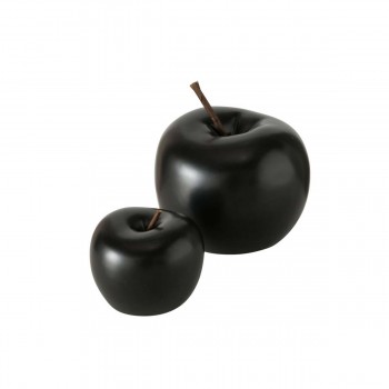 Lot de 2 pommes décorative en grès noir