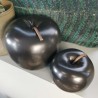Composition Lot de 2 pommes décorative en grès noir