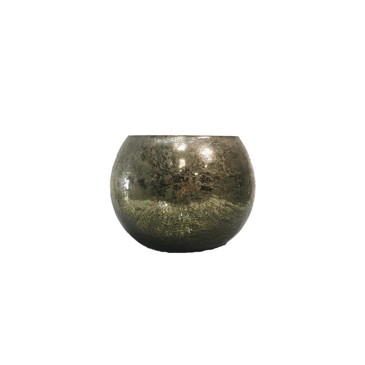 Photophore en verre laqué vert boule