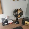 Ambiance déco Globe mappemonde avec socle en bois noir