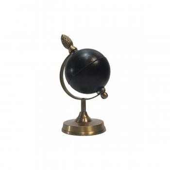 Petit globe en métal et boule mousse noir