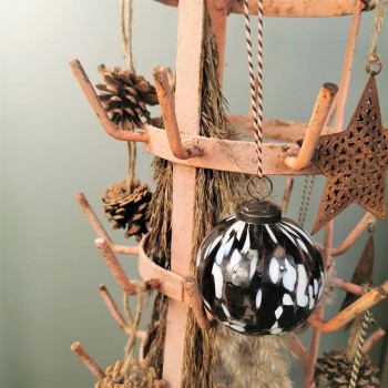Ambiance déco Boule décorative de Noël en verre à poser marron