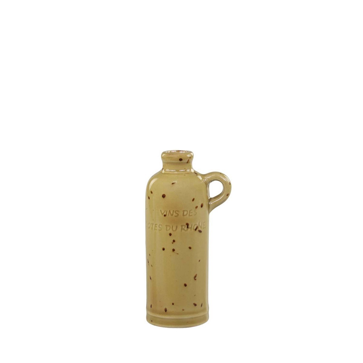 Mini vase bouteille en céramique jaune moutarde