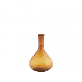 Petit vase arrondi en verre recyclé ambre