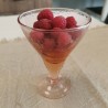 Composition Coupe à dessert en verre marbré rose