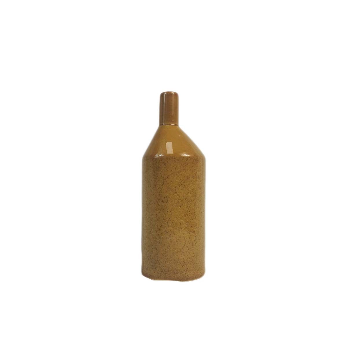 Vase bouteille en grès jaune