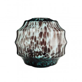 Vase sphère en verre brun et vert