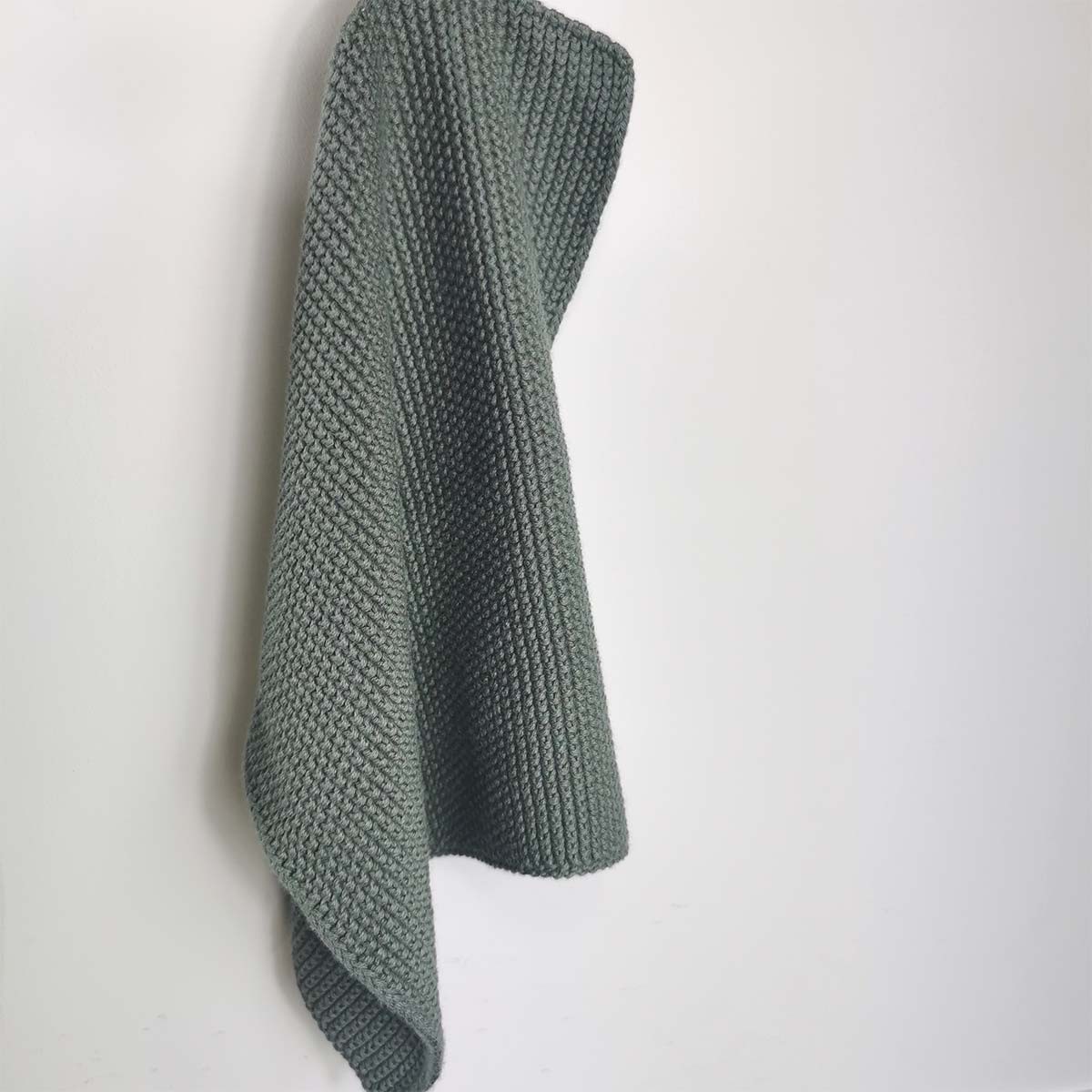 Torchon à vaisselle coton tricoté vert foncé Ib Laursen - La déco 2B
